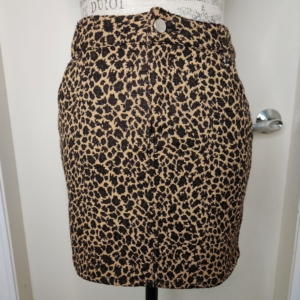 90s Cheetah Corduroy Mini Skirt